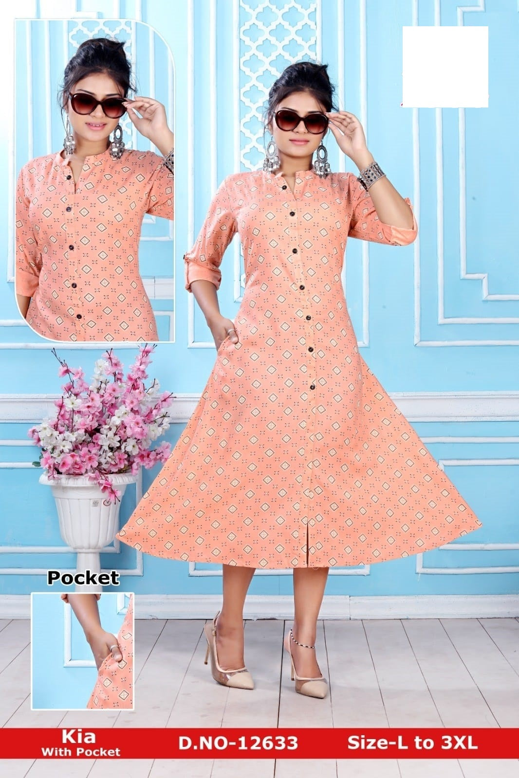 Kia Zoya Rayon Kurti With Pocket
