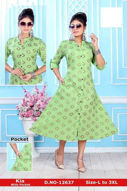 Kia Zoya Rayon Kurti With Pocket