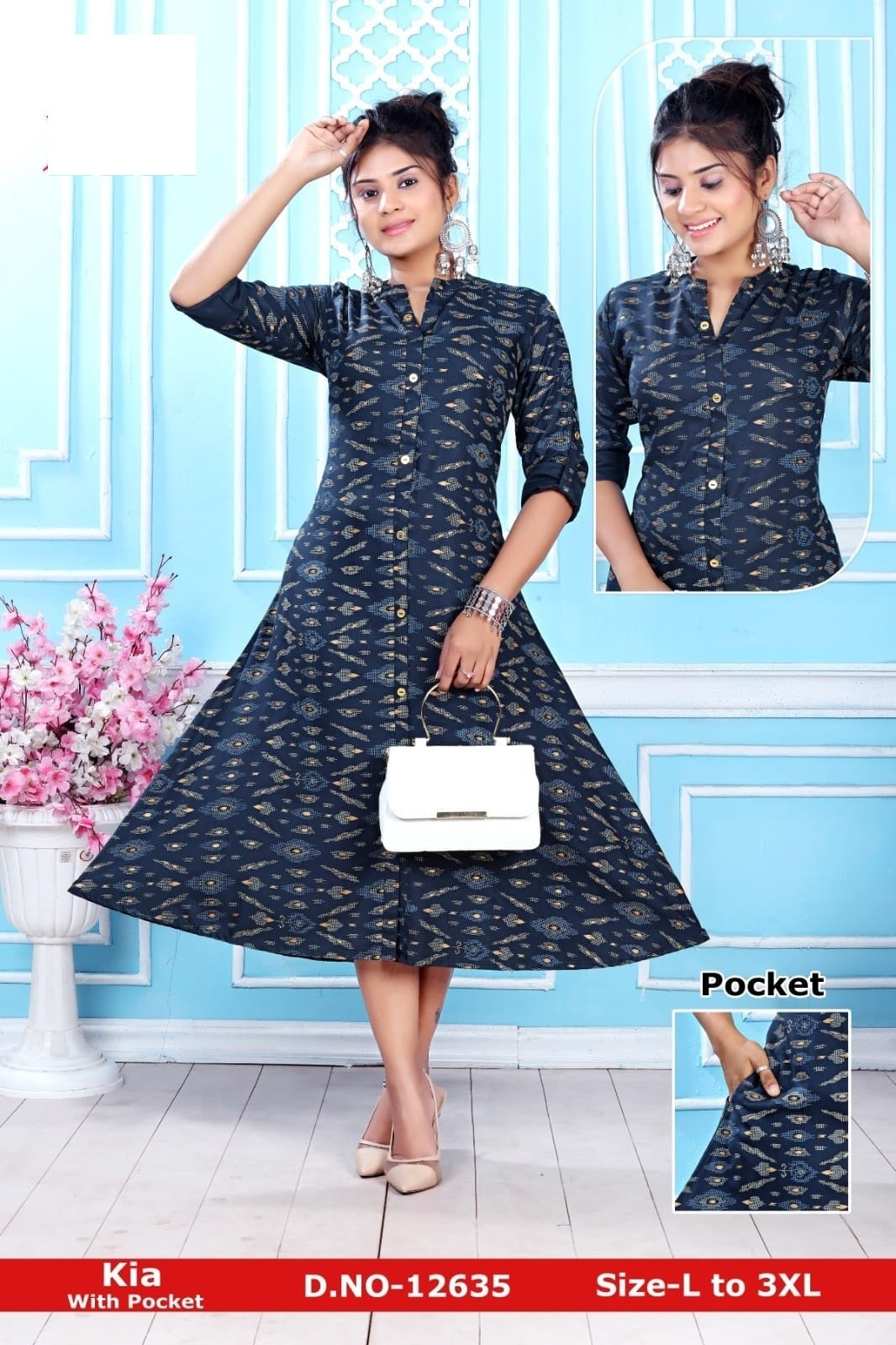 Kia Zoya Rayon Kurti With Pocket