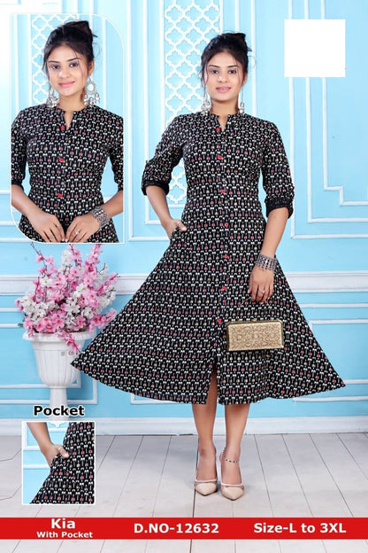 Kia Zoya Rayon Kurti With Pocket