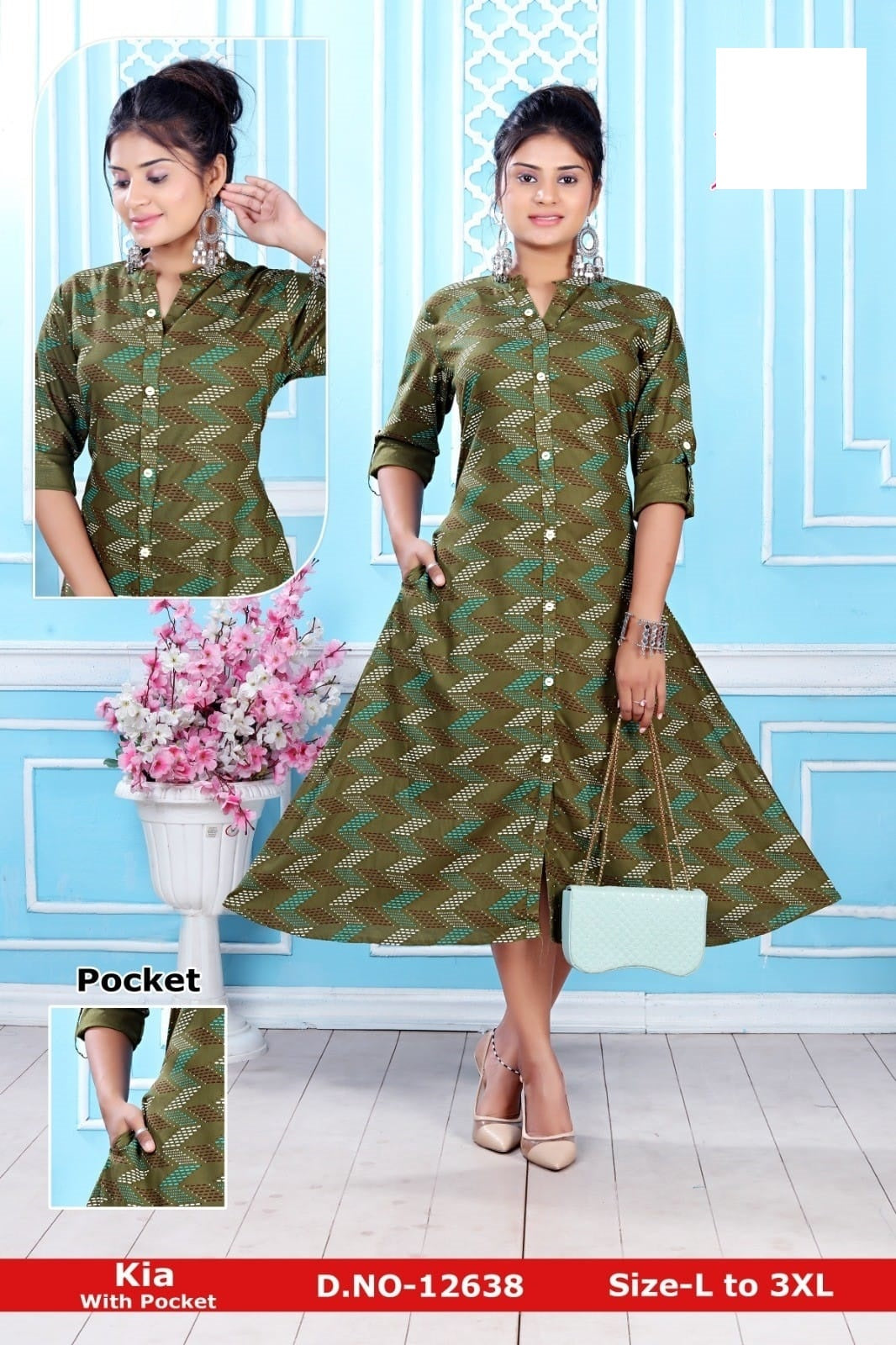 Kia Zoya Rayon Kurti With Pocket
