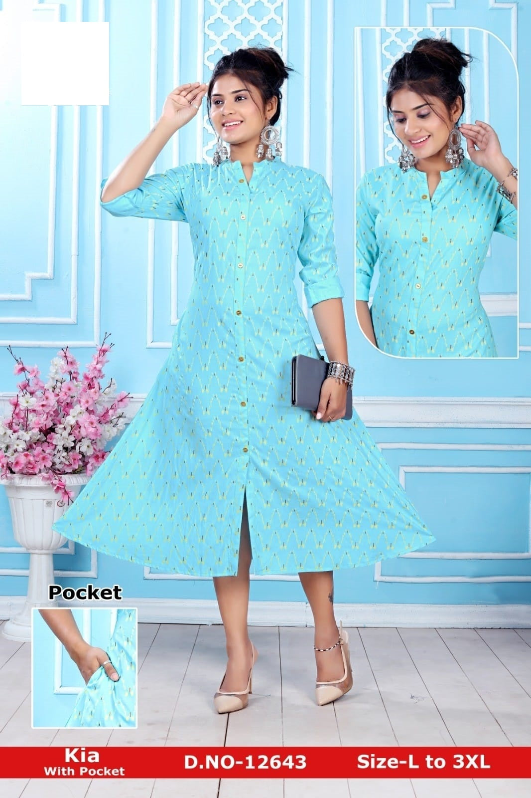 Kia Zoya Rayon Kurti With Pocket