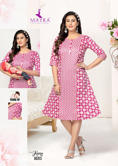Kiara Vol 6 Mayra Rayon Feeding Kurtis
