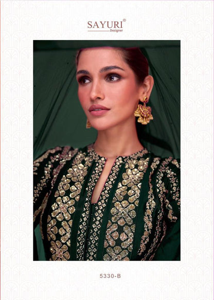 Kiara Gold Sayuri Georgette Gown Dupatta Set