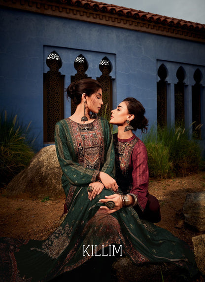 Killim Zara Jaam Satin Karachi Salwar Suits