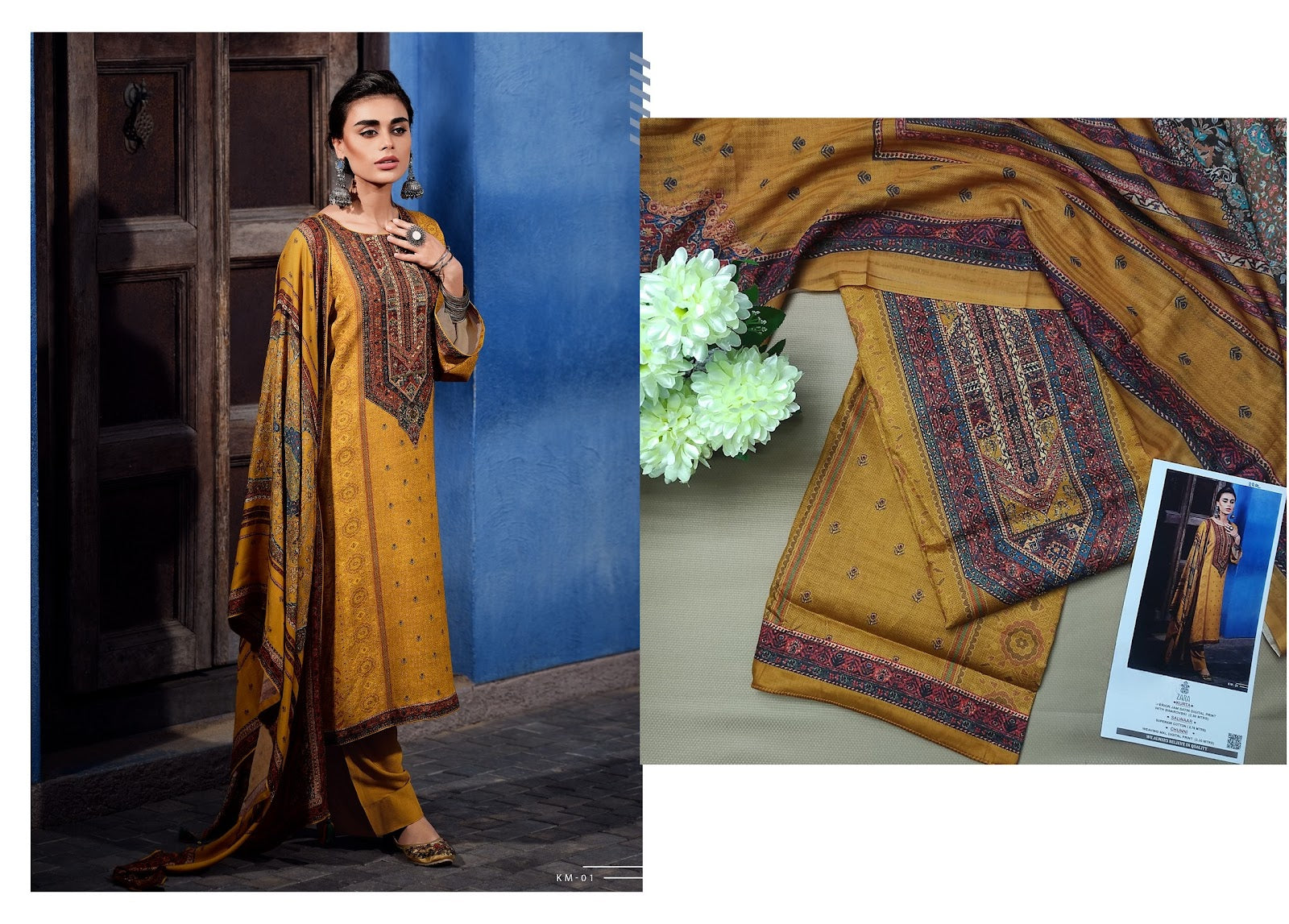 Killim Zara Jaam Satin Karachi Salwar Suits