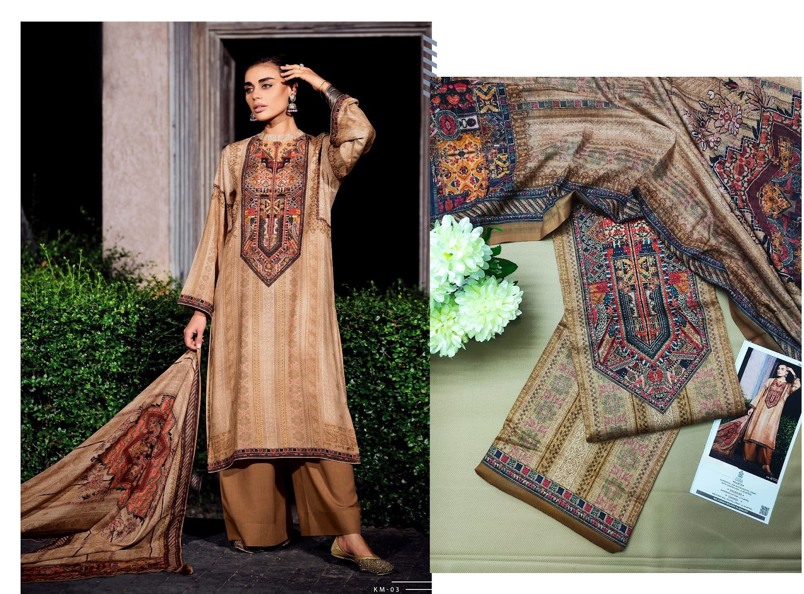 Killim Zara Jaam Satin Karachi Salwar Suits