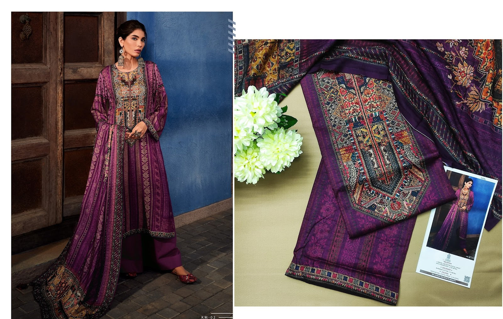 Killim Zara Jaam Satin Karachi Salwar Suits