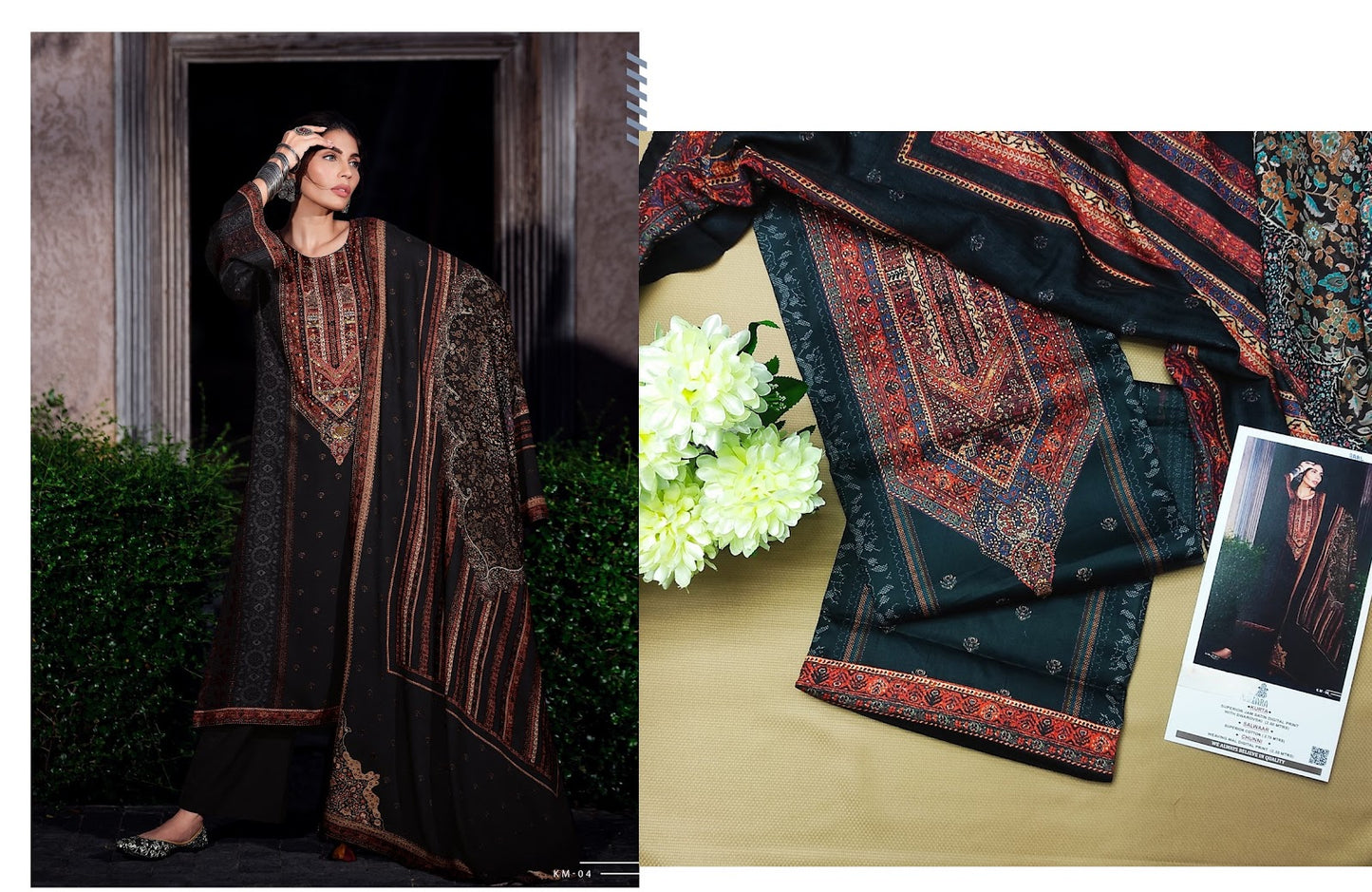 Killim Zara Jaam Satin Karachi Salwar Suits