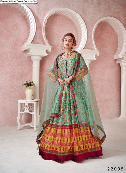 Kimaya Alfaaz Silk Gown Dupatta Set