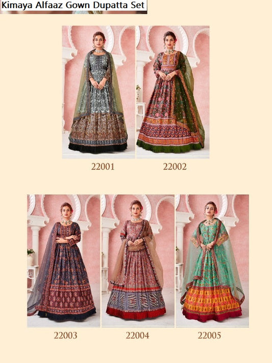 Kimaya Alfaaz Silk Gown Dupatta Set