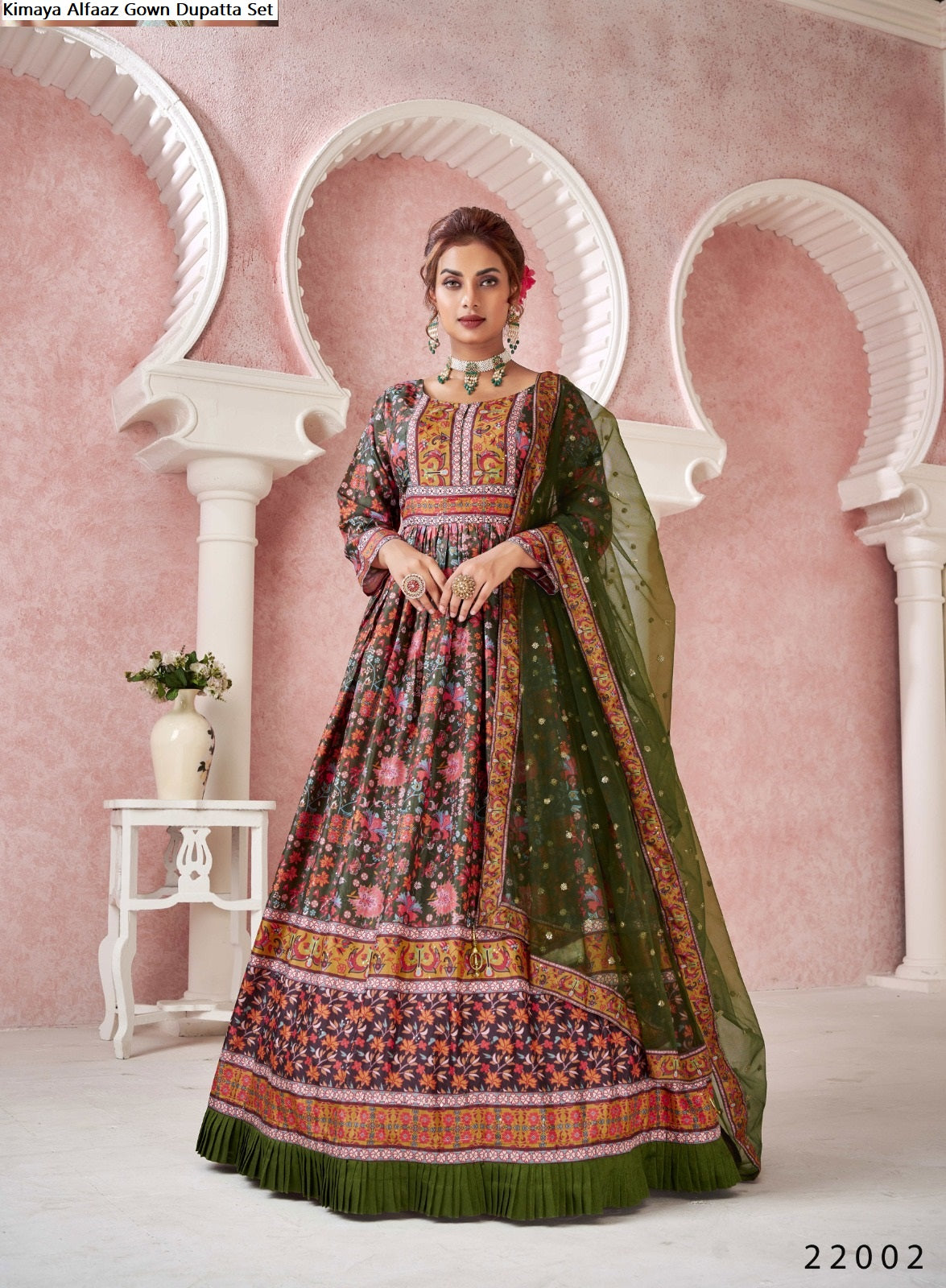 Kimaya Alfaaz Silk Gown Dupatta Set