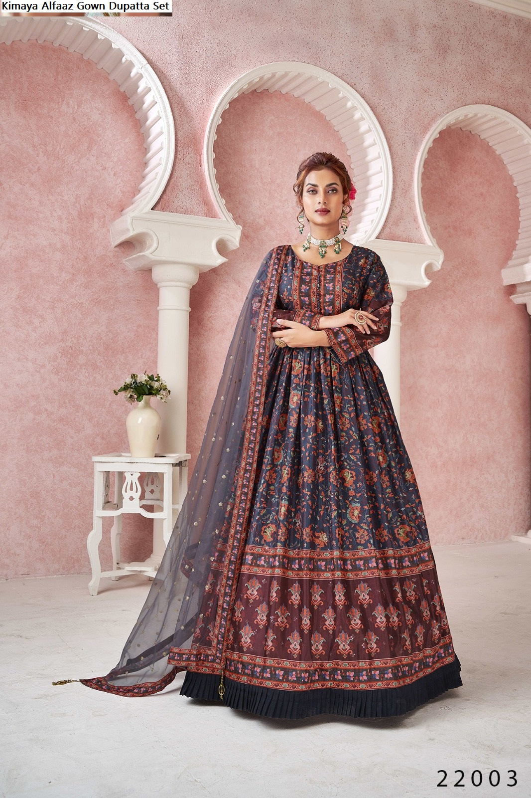 Kimaya Alfaaz Silk Gown Dupatta Set