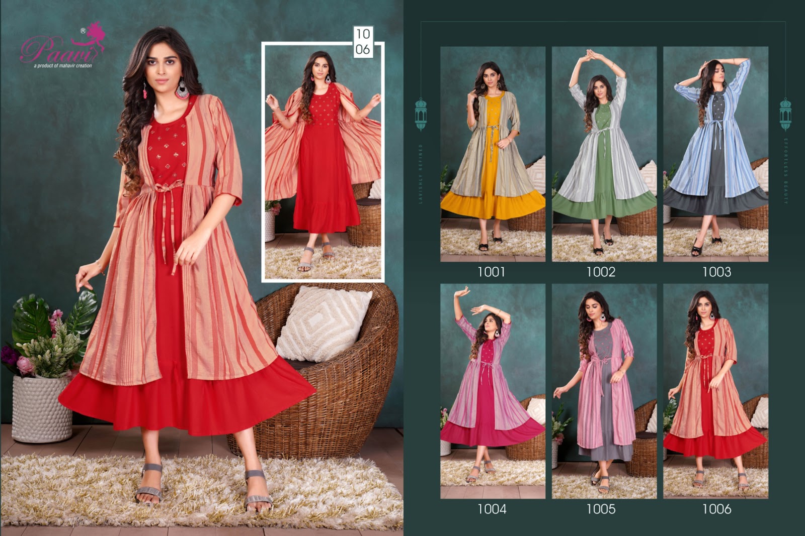 Kimaya Paavi Rayon Kurti Jacket Set