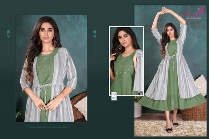 Kimaya Paavi Rayon Kurti Jacket Set