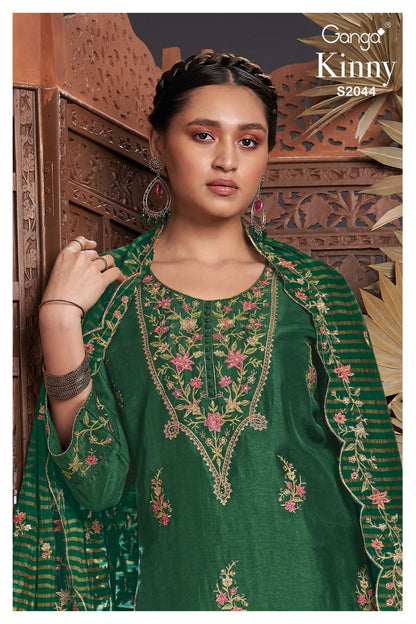 Kinny 2044 Ganga Silk Plazzo Style Suits