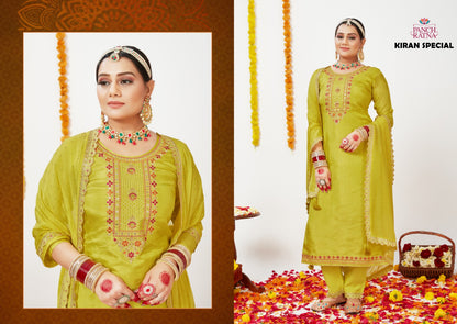Kiran Special Panch Ratna Organza Pant Style Suits