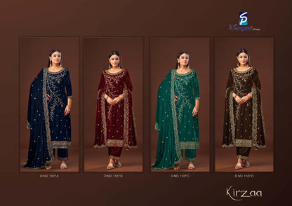 Kirzaa Sargam Prints Fancy Velvet Suits