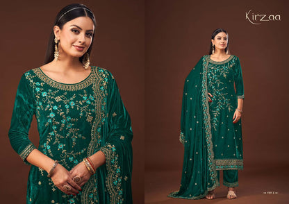 Kirzaa Sargam Prints Fancy Velvet Suits