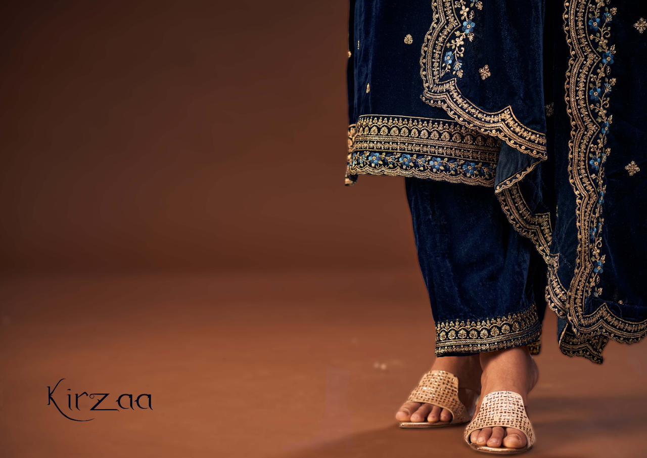 Kirzaa Sargam Prints Fancy Velvet Suits