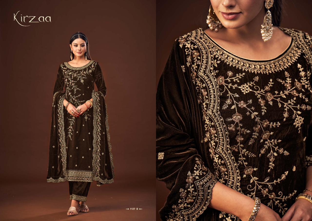 Kirzaa Sargam Prints Fancy Velvet Suits