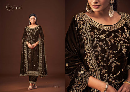 Kirzaa Sargam Prints Fancy Velvet Suits