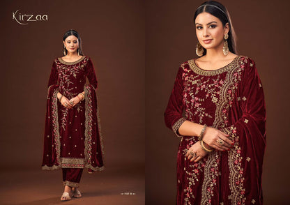 Kirzaa Sargam Prints Fancy Velvet Suits