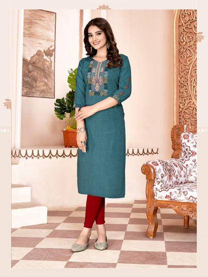Kit Kat Vol 4 Colour Pix Rayon Straight Cut Kurtis