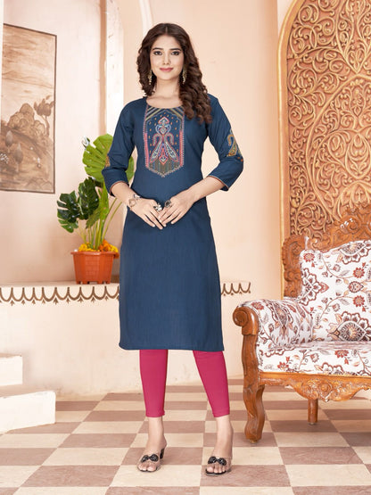 Kit Kat Vol 4 Colour Pix Rayon Straight Cut Kurtis
