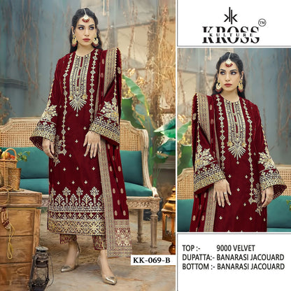 Kk-69 Kross Kulture Velvet Pakistani Salwar Suits
