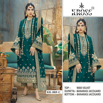 Kk-69 Kross Kulture Velvet Pakistani Salwar Suits
