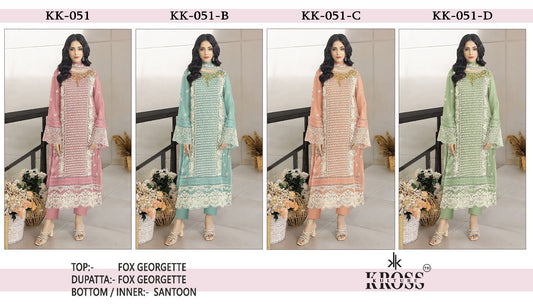 Kk 51 Kross Kulture Georgette Pakistani Salwar Suits
