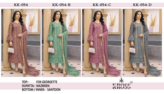 Kk 54 Kross Kulture Georgette Pakistani Salwar Suits