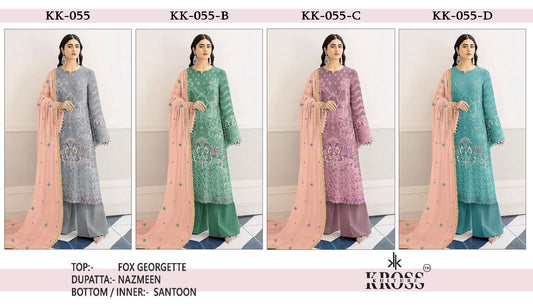 Kk 55 Kross Kulture Georgette Pakistani Salwar Suits