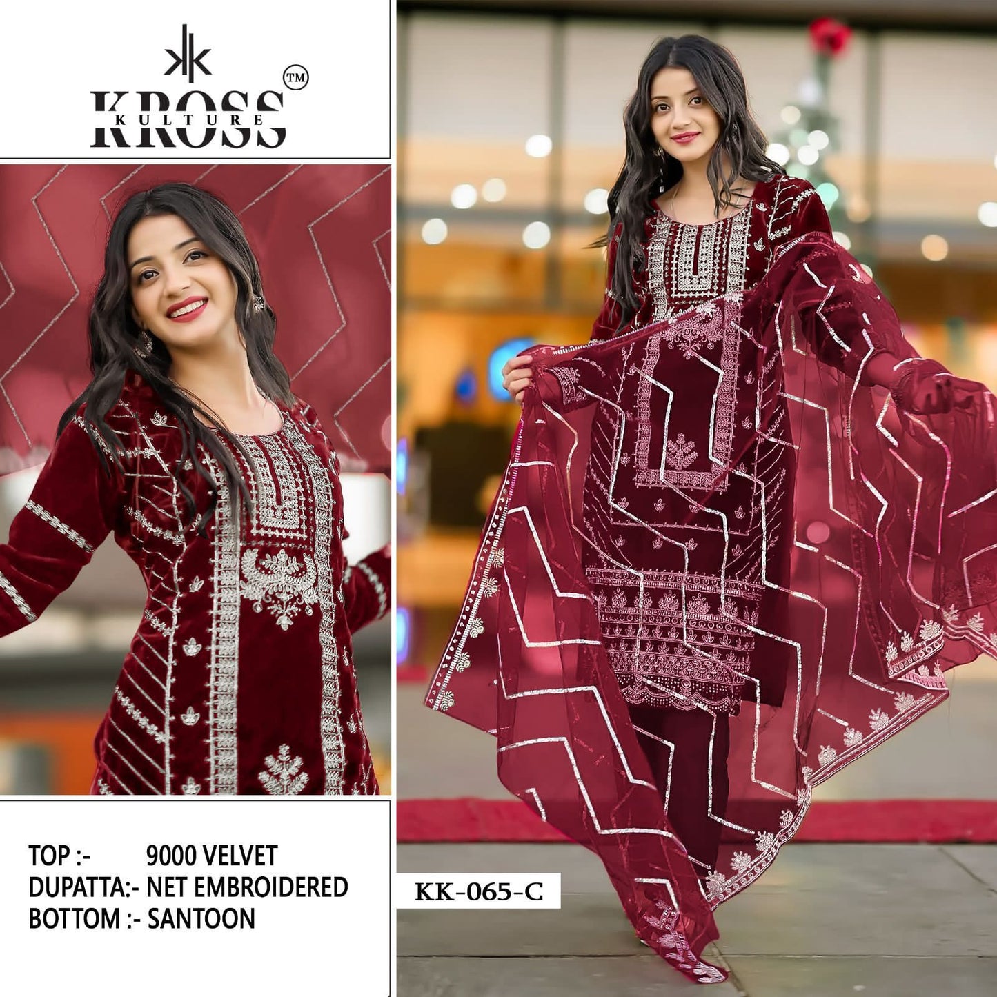 Kk 65 Kross Kulture Velvet Pakistani Salwar Suits
