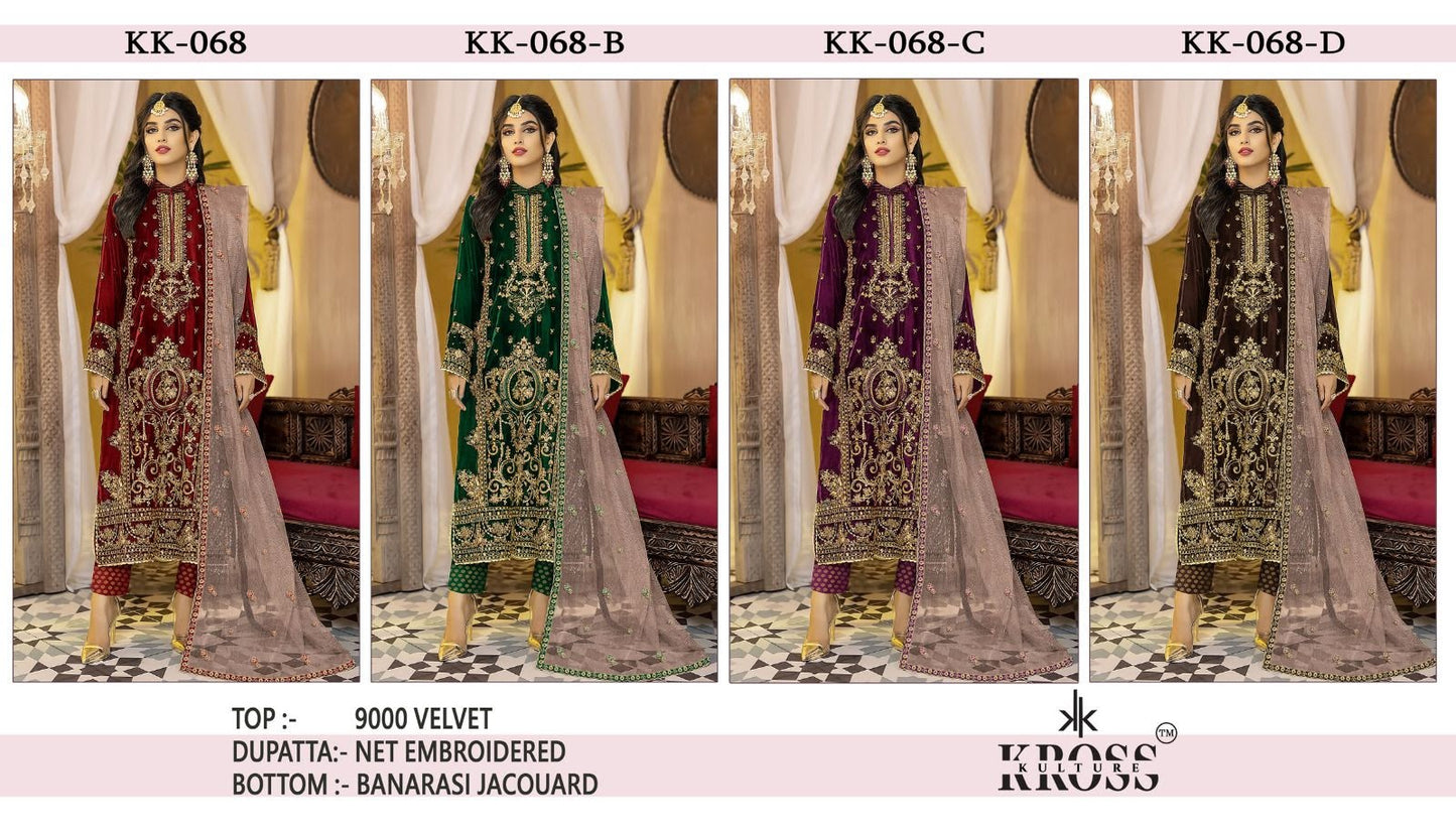 Kk 68 Kross Kulture Velvet Pakistani Salwar Suits