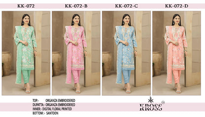Kk 72 Kross Kulture Organza Pakistani Salwar Suits
