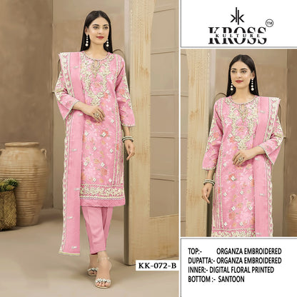 Kk 72 Kross Kulture Organza Pakistani Salwar Suits