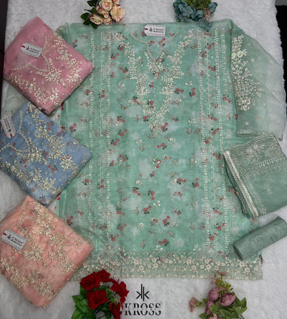Kk 72 Kross Kulture Organza Pakistani Salwar Suits