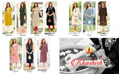 Kkashish Vol 30 Shruti Cotton Long Straight Kurti