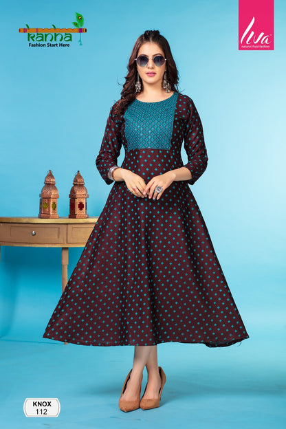 Knox Kanha Rayon Anarkali Kurtis
