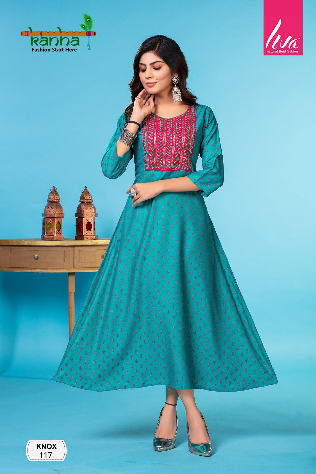 Knox Kanha Rayon Anarkali Kurtis