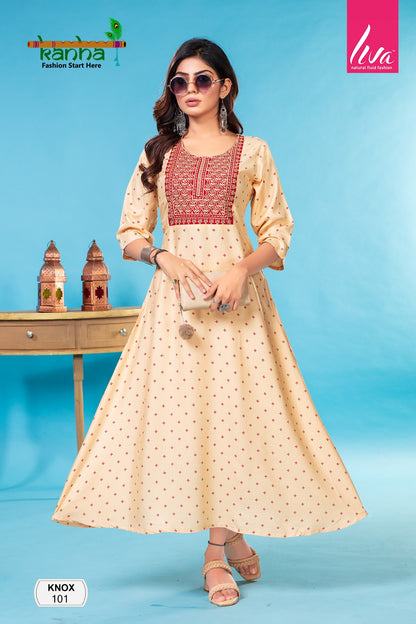 Knox Kanha Rayon Anarkali Kurtis