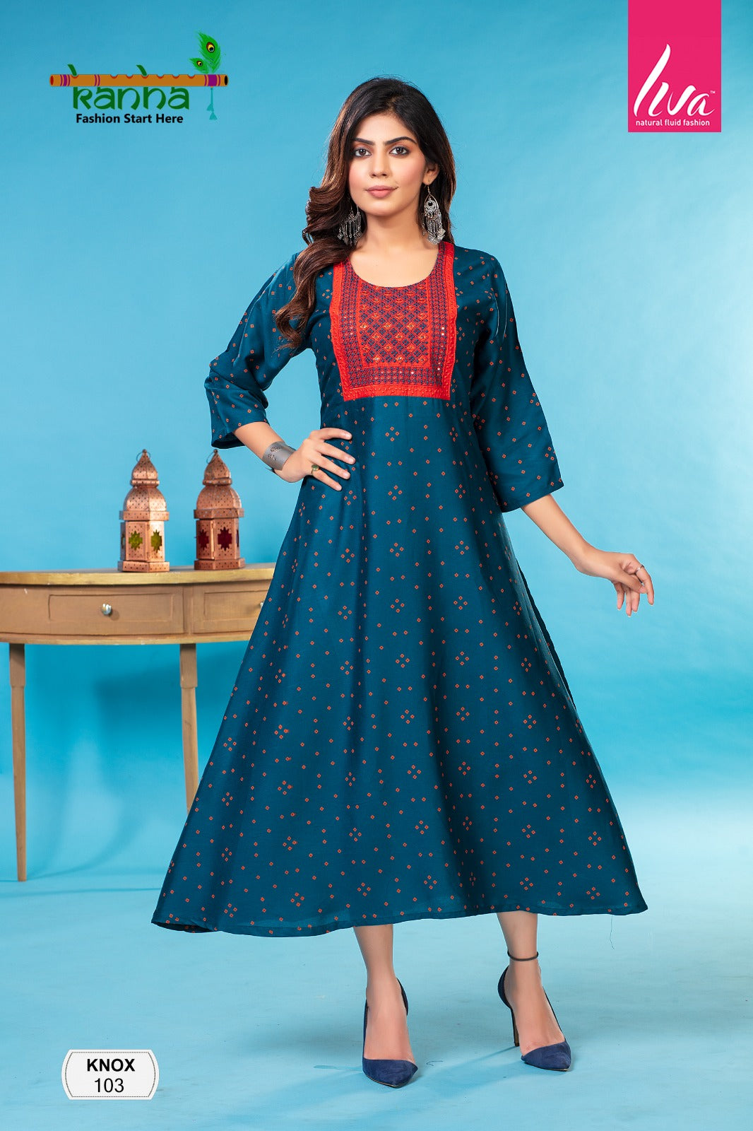 Knox Kanha Rayon Anarkali Kurtis