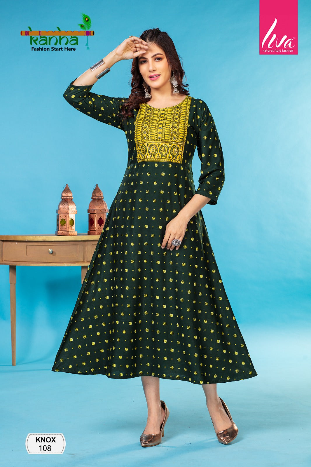 Knox Kanha Rayon Anarkali Kurtis
