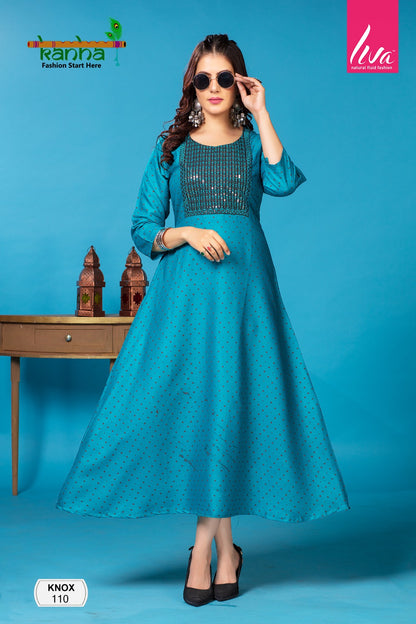 Knox Kanha Rayon Anarkali Kurtis