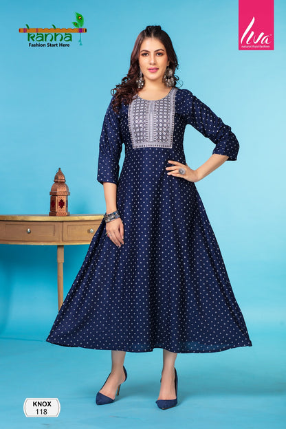 Knox Kanha Rayon Anarkali Kurtis