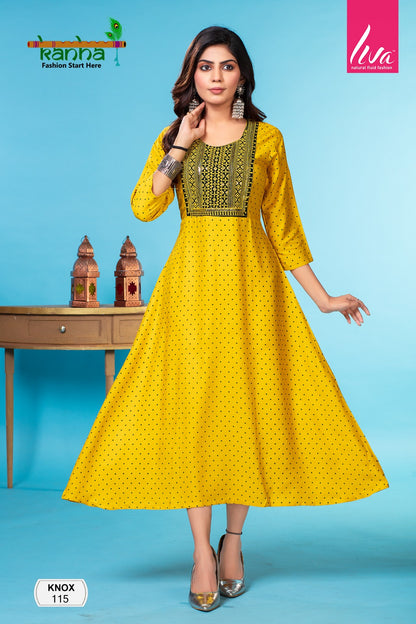 Knox Kanha Rayon Anarkali Kurtis