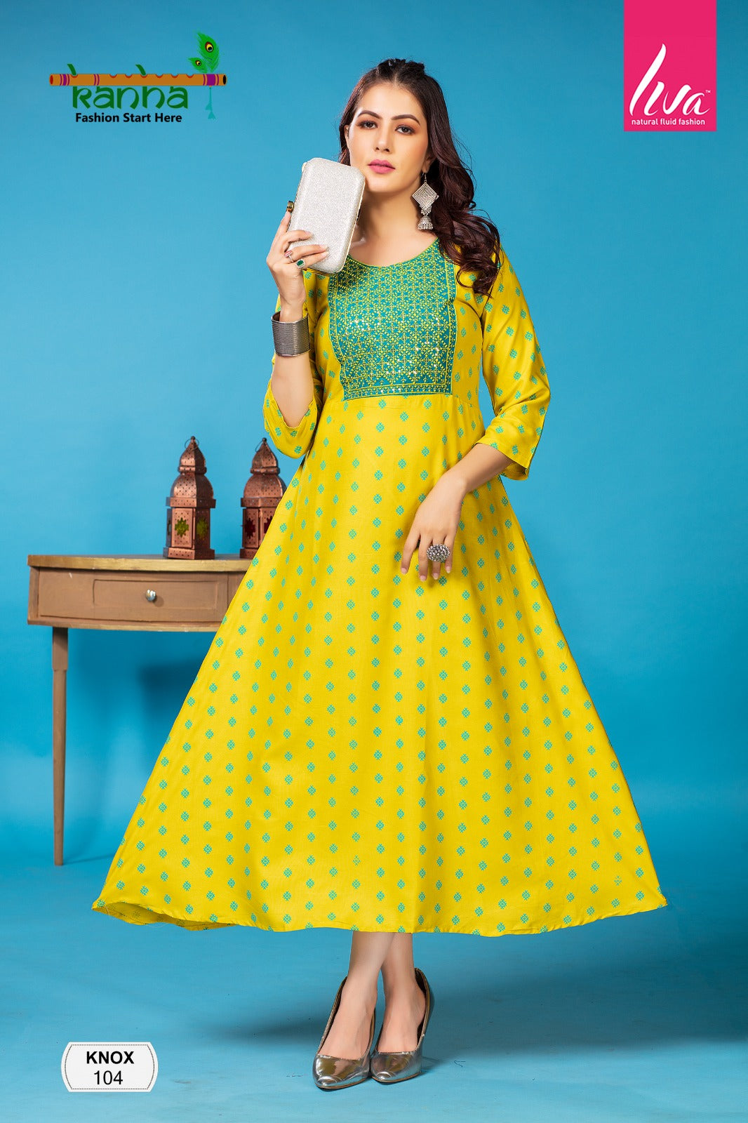 Knox Kanha Rayon Anarkali Kurtis