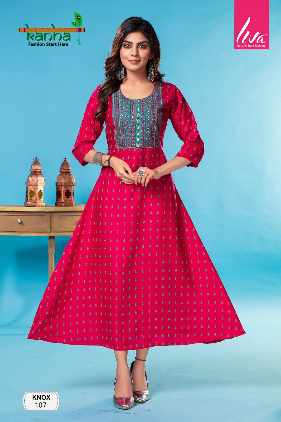 Knox Kanha Rayon Anarkali Kurtis